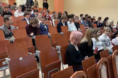 Debata oksfordzka w ramach Kujawsko‑Pomorskiej Ligi Debat na Uniwersytecie WSB Merito Bydgoszcz | 18.12.2025 [GALERIA ZDJĘĆ] | Uniwersytet WSB Merito Bydgoszcz: widownia podczas debaty