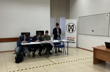 Debata oksfordzka w ramach Kujawsko‑Pomorskiej Ligi Debat na Uniwersytecie WSB Merito Bydgoszcz | 18.12.2025 [GALERIA ZDJĘĆ] | Uniwersytet WSB Merito Bydgoszcz: uczestnicy debaty oksfordzkiej