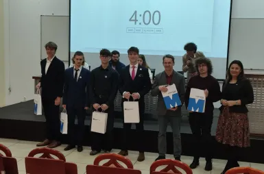 Debata oksfordzka w ramach Kujawsko‑Pomorskiej Ligi Debat na Uniwersytecie WSB Merito Bydgoszcz | 18.12.2025 [GALERIA ZDJĘĆ] | Uniwersytet WSB Merito Bydgoszcz: uczestnicy debaty oksfordzkiej