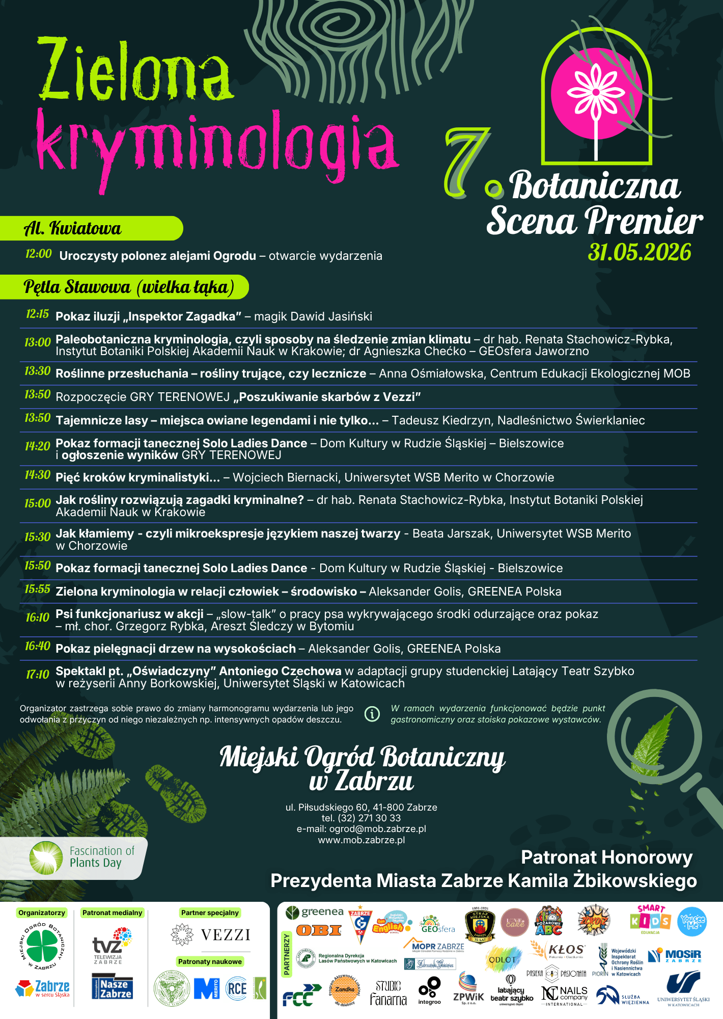 Botaniczna scena premier - program wydarzenia