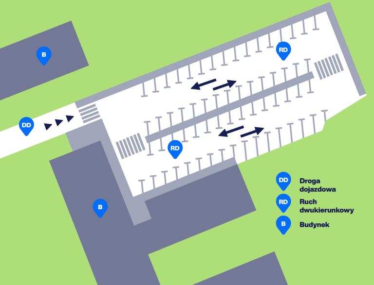 ABC studenta | Uniwersytet WSB Merito Chorzów: Mapa parkingu przy uniwersytecie