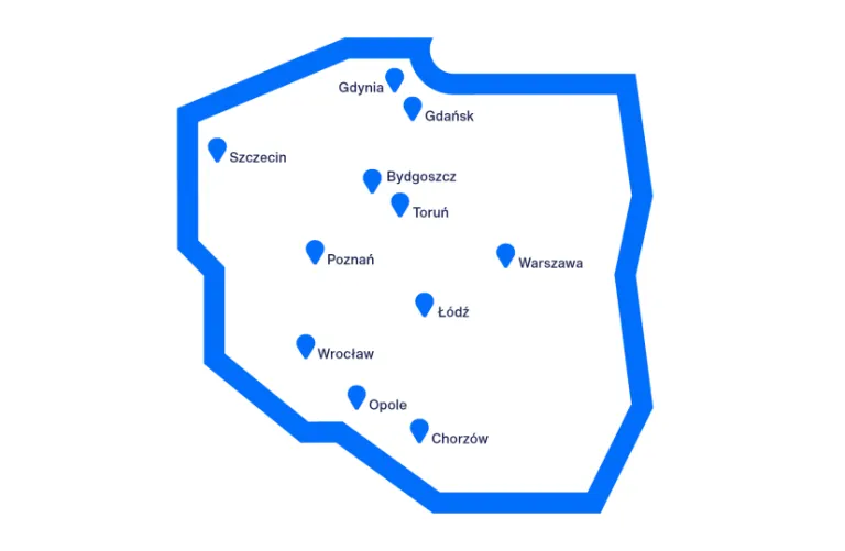 Biznes | Uniwersytet WSB Merito Chorzów: mapka desktop tylko miasta