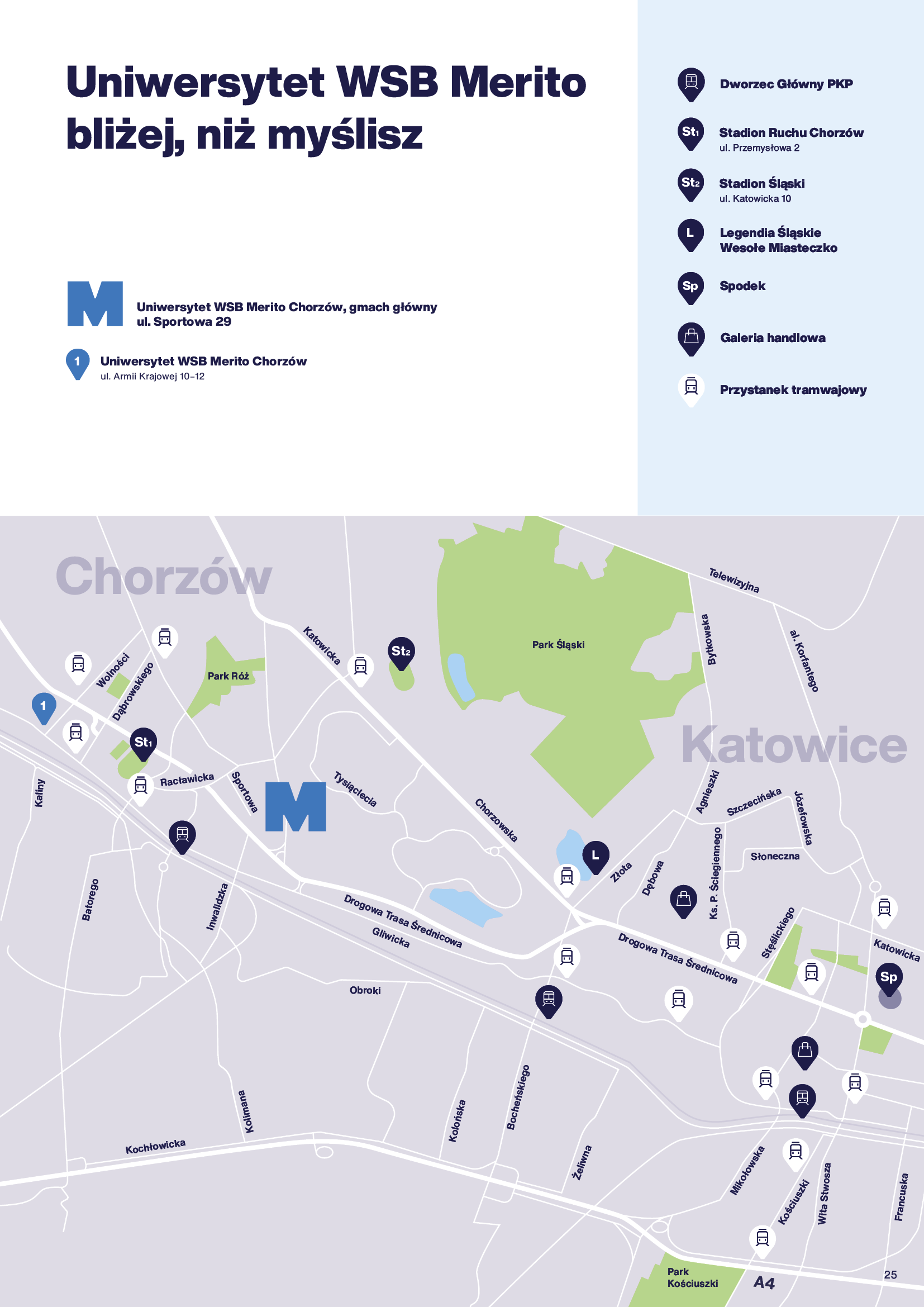 Mapa budynków UWSB Merito