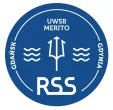 Student organisations and research clubs | WSB Merito Gdańsk University: Logo Rady Samorządu Studentów, które jest kołem i zawiera elementy fali i trójząb
