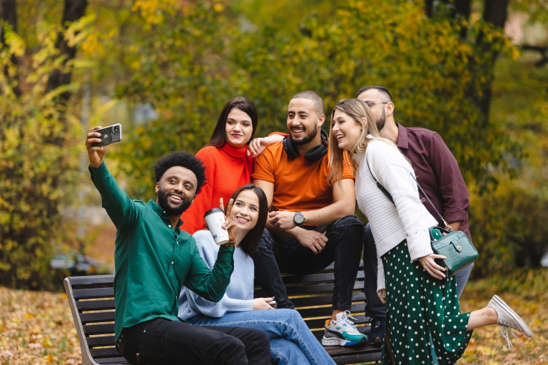 Master's degree | WSB Merito Warsaw University: A group of students taking selfie
