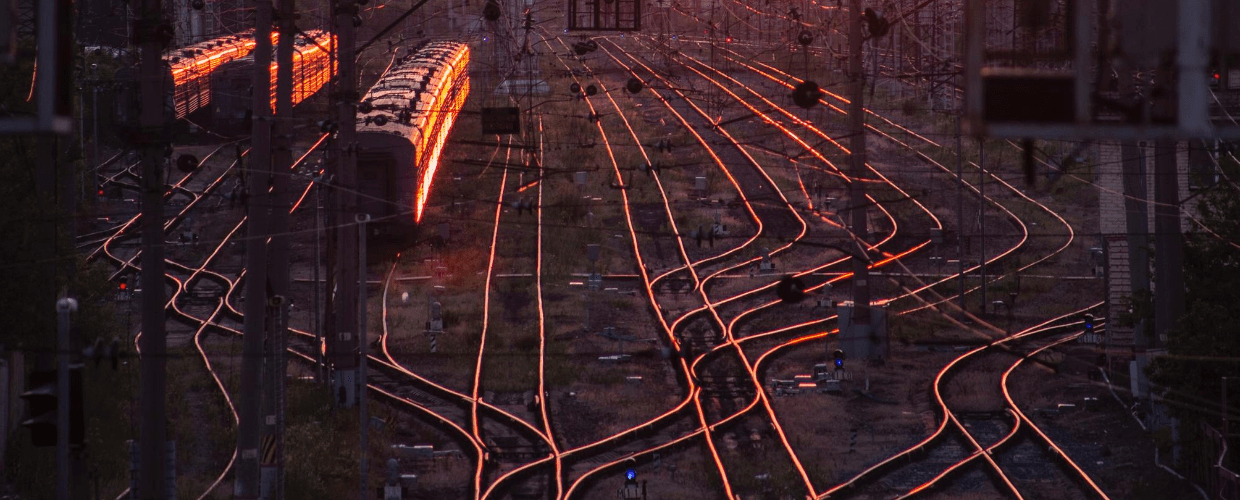 tory kolejowe kolej pociąg zachód słońca trajektoria