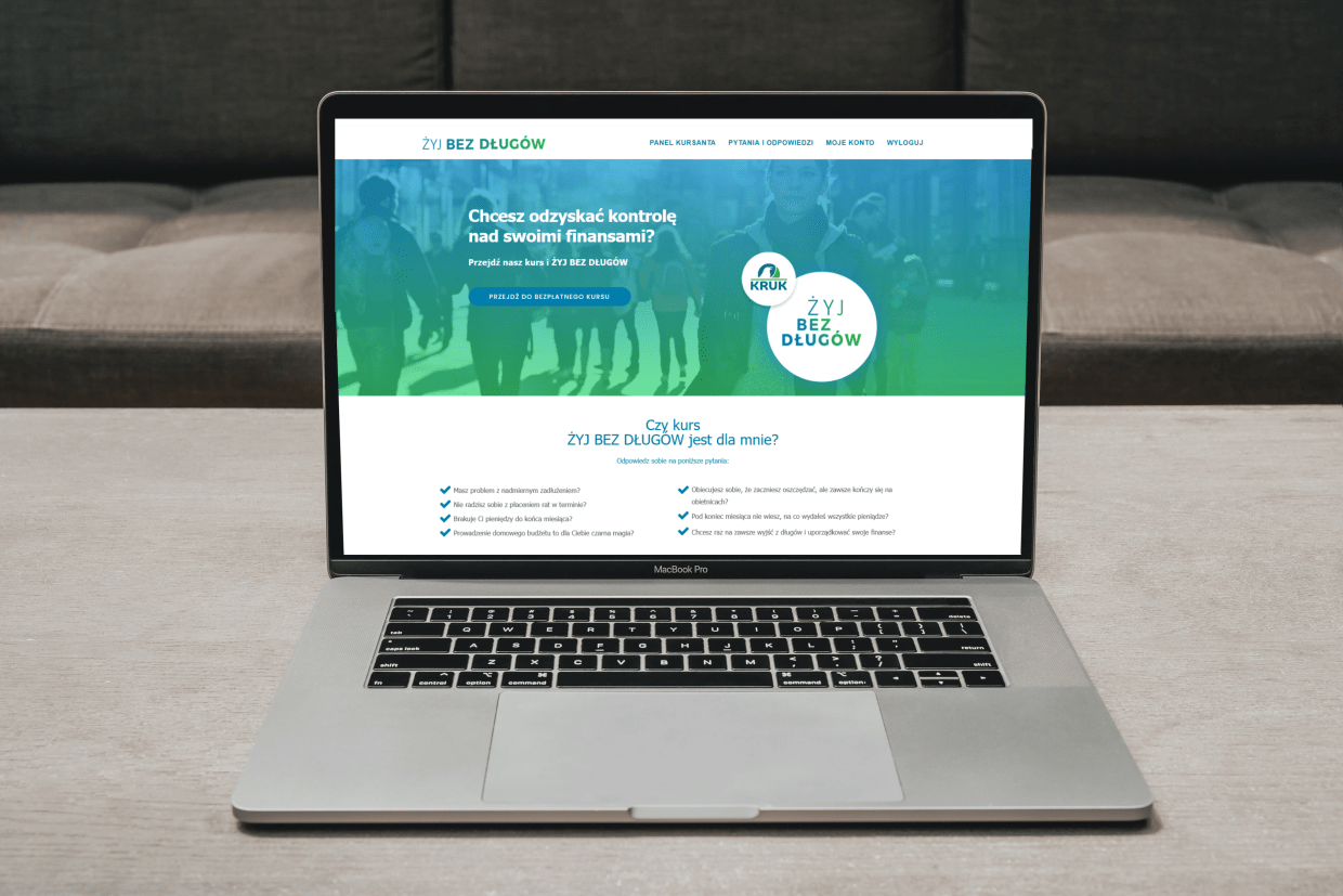 laptop strona internetowa żyj bez długów