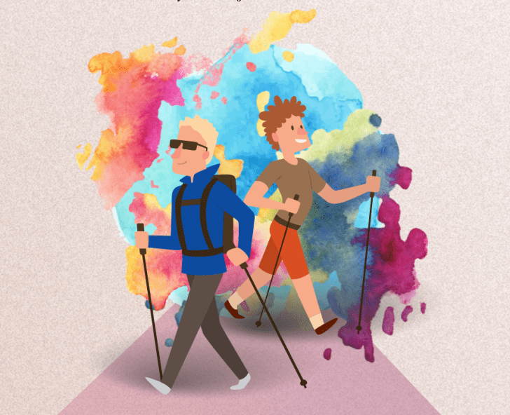 kije drzewo spacer nordic walking kora pień