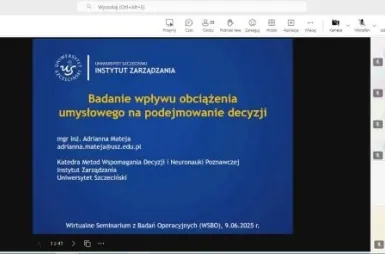 Wirtualne Seminarium z Badań Operacyjnych | Uniwersytet WSB Merito w Poznaniu: wsbo
