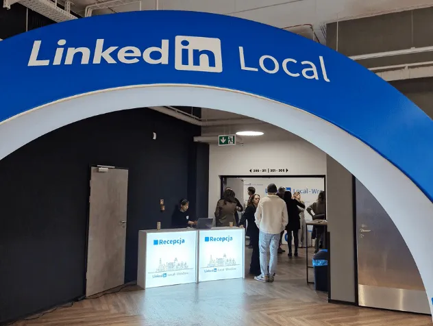 LinkedIn Local Wrocław wejście do strefy konferencyjnej