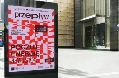 Aktualności | Uniwersytet WSB Merito Szczecin: plakat festiwalu przepływ