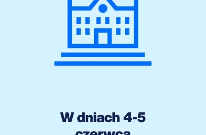 Aktualności | Uniwersytet WSB Merito w Toruniu: grafika informująca o zamknięciu Uniwersytetu w dniach 4-5 czerwca