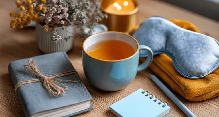 Blue Monday. Fakt, mit czy samospełniająca się przepowiednia? [PODCAST] | Aktualności | Uniwersytet WSB Merito w Toruniu: notes, kubek z herbatą, opaska