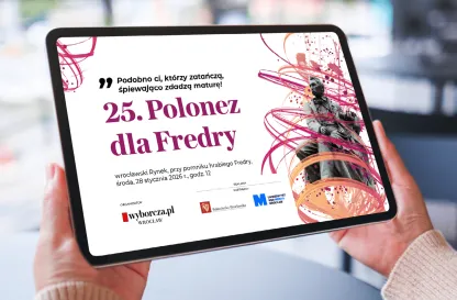 Aktualności | Uniwersytet WSB Merito we Wrocławiu: Polonez dla Fredry - plakat informacyjny o akcji