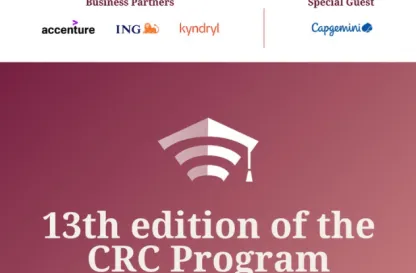 Aktualności | Uniwersytet WSB Merito we Wrocławiu: Grafika promująca 13 edycję CRC Program, zawierającą logotypy partnerów wydarzenia.