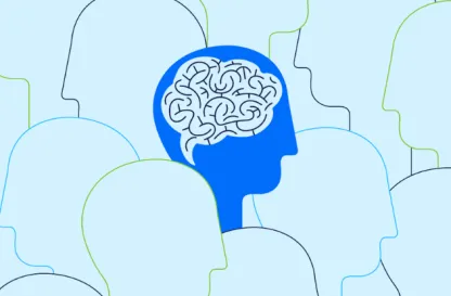 Aktualności | Uniwersytet WSB Merito we Wrocławiu: Grafika przedstawiająca człowieka z zaznaczonym mózgiem, jako organem.