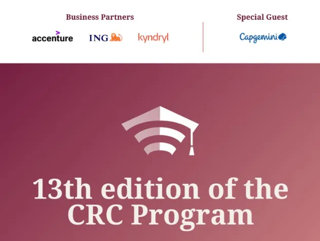 Wyniki wyszukiwania | Uniwersytet WSB Merito we Wrocławiu: Grafika promująca 13 edycję CRC Program, zawierającą logotypy partnerów wydarzenia.